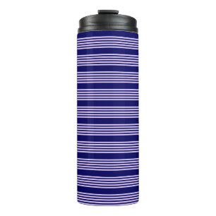 Lila paars en blauw van de marine, vijf strepen pa thermosbeker