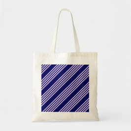 Lila paars en blauw van de marine, vijf strepen pa tote bag