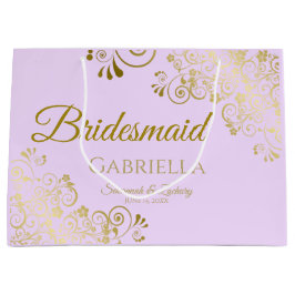 Lila Paars en goudgezicht Elegant Bridesmaid Groot Cadeauzakje