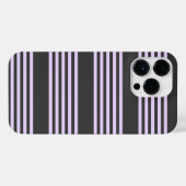 Lila paars- en houtskool vijf strepen patroon iPhone hoesje (Achterkant horizontaal)