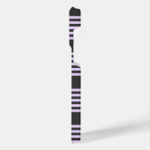 Lila paars- en houtskool vijf strepen patroon iPhone hoesje (Linkerkant)