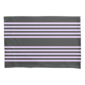 Lila paars- en houtskool vijf strepen patroon kussensloop (Voorkant)