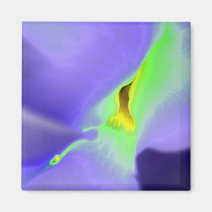 Lila Paars en Neon Green Floral Design Magnet