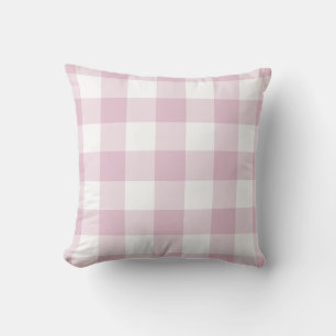 Lila Paars en White Gingham Pattern Kussen