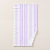 Lila paars en wit vijf strepen patroon bad handdoek (Handdoek)
