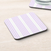 Lila paars en wit vijf strepen patroon bier onderzetter (Linkerzijde)