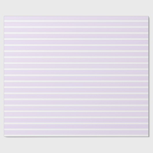 Lila paars en wit vijf strepen patroon cadeaupapier (Vlak)