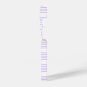 Lila paars en wit vijf strepen patroon iPhone hoesje (Linkerkant)