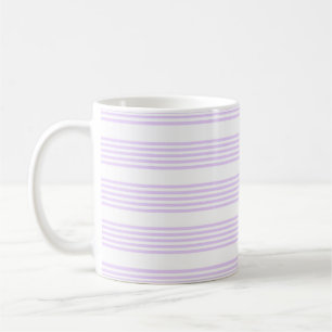 Lila paars en wit vijf strepen patroon koffiemok