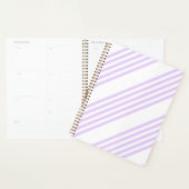 Lila paars en wit vijf strepen patroon planner (Display)