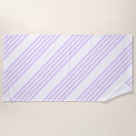 Lila paars en wit vijf strepen patroon strandlaken