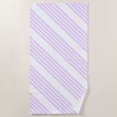 Lila paars en wit vijf strepen patroon strandlaken (Voorkant)