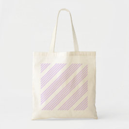 Lila paars en wit vijf strepen patroon tote bag