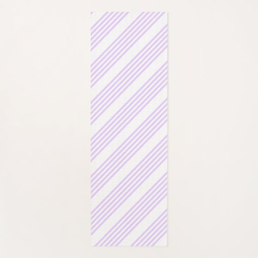 Lila paars en wit vijf strepen patroon yogamat (Voorkant)