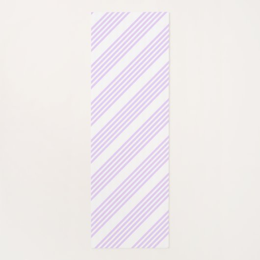 Lila paars en wit vijf strepen patroon yogamat (Achterkant)