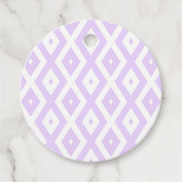 Lila paars- en witdiamantpatroon bedankjes labels