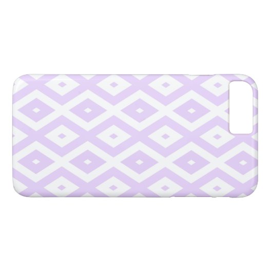 Lila paars- en witdiamantpatroon Case-Mate iPhone case (Achterkant (Horizontaal))
