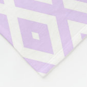 Lila paars- en witdiamantpatroon fleece deken (Hoek)