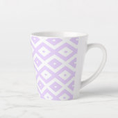 Lila paars- en witdiamantpatroon latte mok (Rechts)