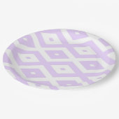 Lila paars- en witdiamantpatroon papieren bordje (Gekanteld)
