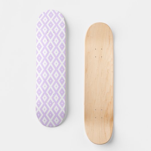Lila paars- en witdiamantpatroon persoonlijk skateboard (Voorkant)