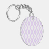 Lila paars- en witdiamantpatroon sleutelhanger (Voorkant Links)