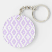 Lila paars- en witdiamantpatroon sleutelhanger (Achterkant)