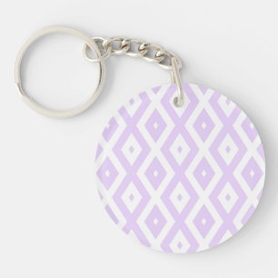 Lila paars- en witdiamantpatroon sleutelhanger