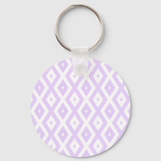 Lila paars- en witdiamantpatroon sleutelhanger (Voorkant)
