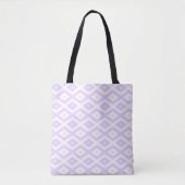 Lila paars- en witdiamantpatroon tote bag (Voorkant)