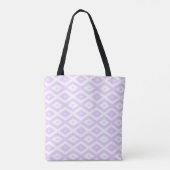 Lila paars- en witdiamantpatroon tote bag (Achterkant)