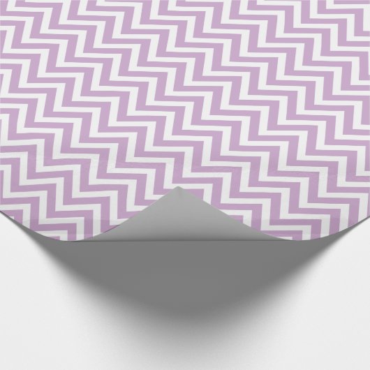 Lila Paars en witte Chevron Cadeaupapier (Hoek)