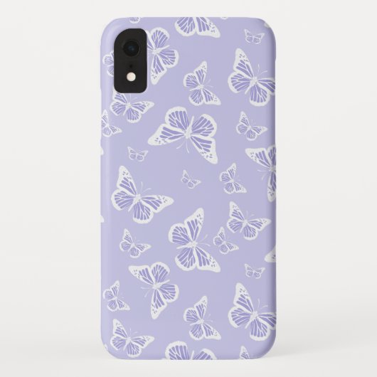 Lila Paars- en witte vlinderpatroonpatroon Case-Mate iPhone Case (Achterkant)