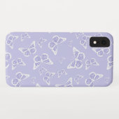 Lila Paars- en witte vlinderpatroonpatroon Case-Mate iPhone Case (Achterkant (horizontaal))