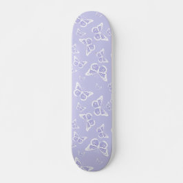 Lila Paars- en witte vlinderpatroonpatroon Persoonlijk Skateboard