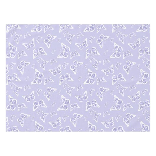 Lila Paars- en witte vlinderpatroonpatroon Tafelkleed (Voorkant (Horizontaal))