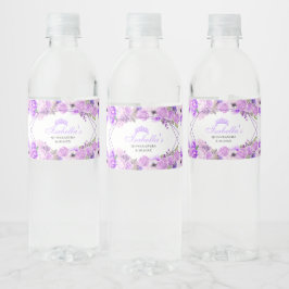 Lila Paars flesje Quinceanera Water Flaconetiket Waterfles Etiket