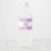 Lila Paars flesje Quinceanera Water Flaconetiket Waterfles Etiket (Achterkant)