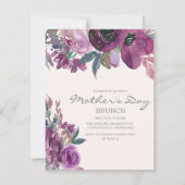 Lila Paars Floral Script Moederdag Kaart (Voorkant)