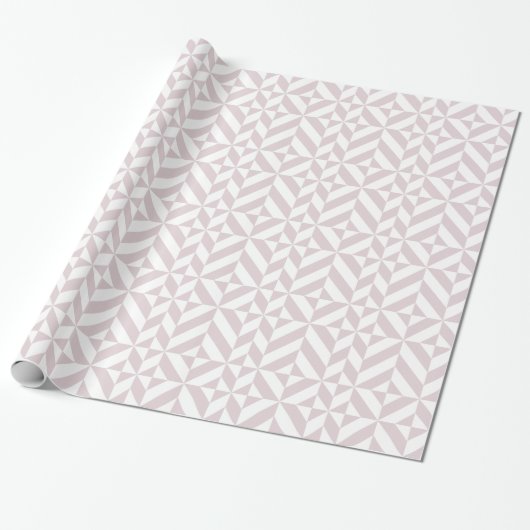 Lila Paars geometrisch decomgrenzingspatroon Cadeaupapier (Uitgerold)