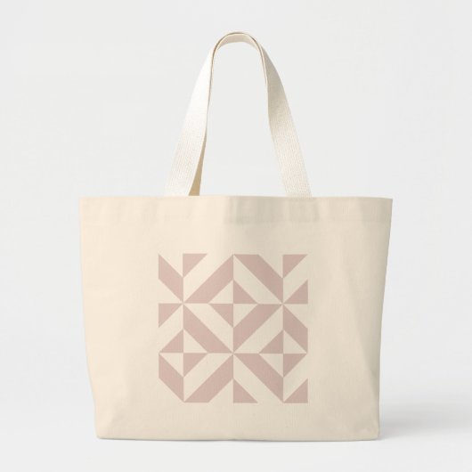 Lila Paars geometrisch decomgrenzingspatroon Grote Tote Bag (Voorkant)
