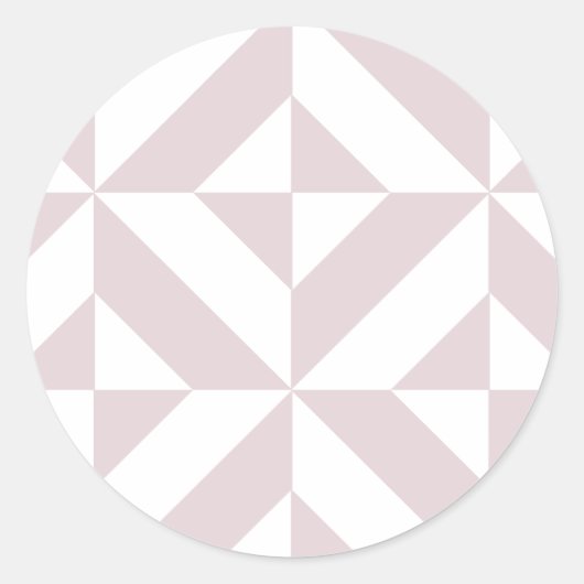 Lila Paars geometrisch decomgrenzingspatroon Ronde Sticker (Voorkant)