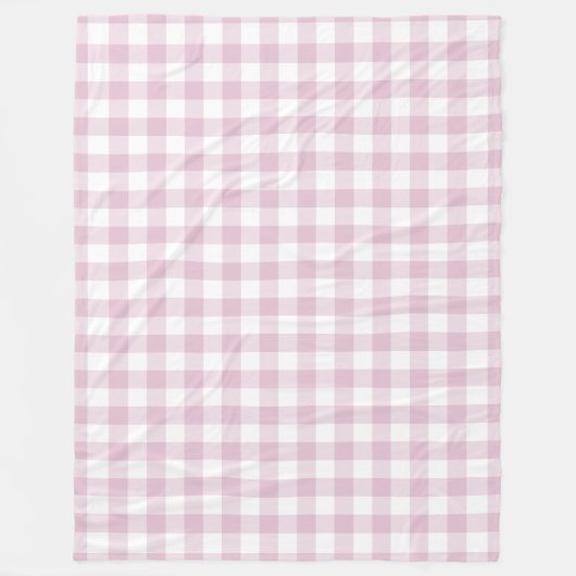 Lila Paars Gingham Pattern Fleece Deken (Voorkant)