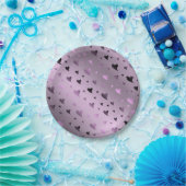 lila, paars, hart, liefde, valentijn, vorm, symboo papieren bordje (Feest)