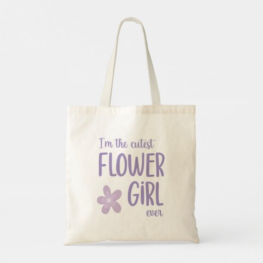 Lila Paars ik ben de Kutest Bloemenmeisje ooit Tote Bag (Achterkant)