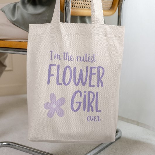 Lila Paars ik ben de Kutest Bloemenmeisje ooit Tote Bag