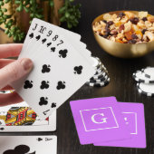 Lila Paars Initiaal monogram wit omhuld Speelkaarten (Insitu)