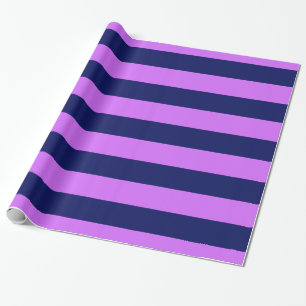 Lila Paars, Marineblauw XL Strepenpatroon V Cadeaupapier