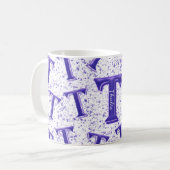 Lila Paars Matig Monogram Persoonlijke Naam Fun Koffiemok (Voorkant links)