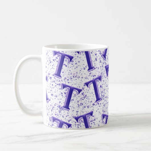 Lila Paars Matig Monogram Persoonlijke Naam Fun Koffiemok (Links)